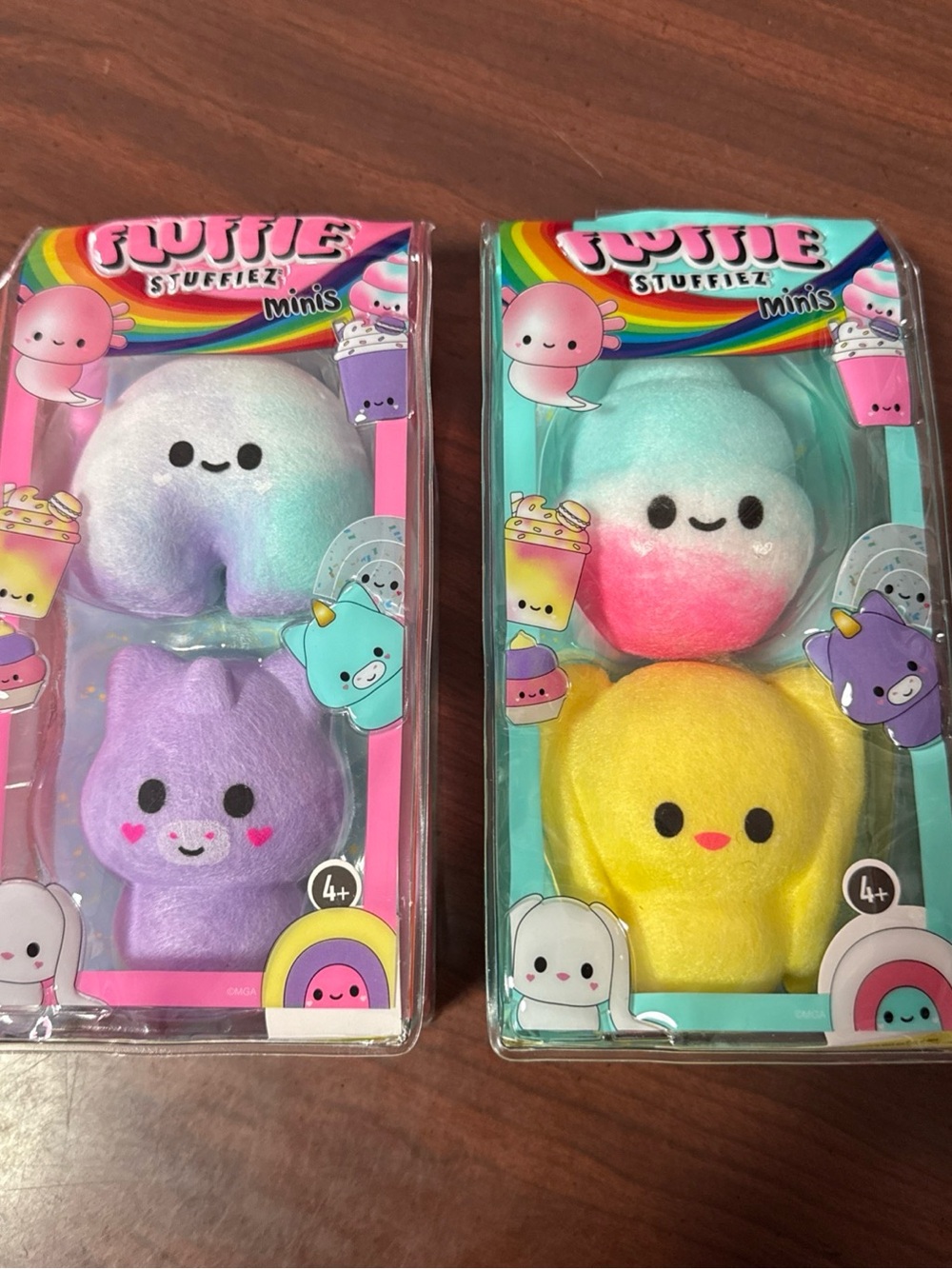 Fluffie Stuffiez Minis Plush Set - Pastel Yellow, Purple, Aqua, Pink, White